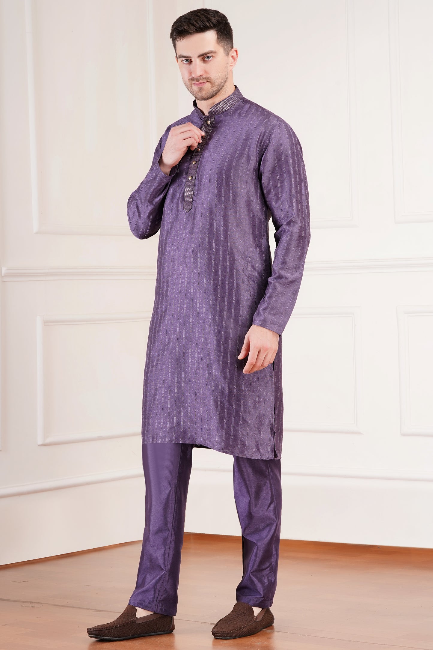Premium Men Kurta with fine self-design - Elegant for all Occasions