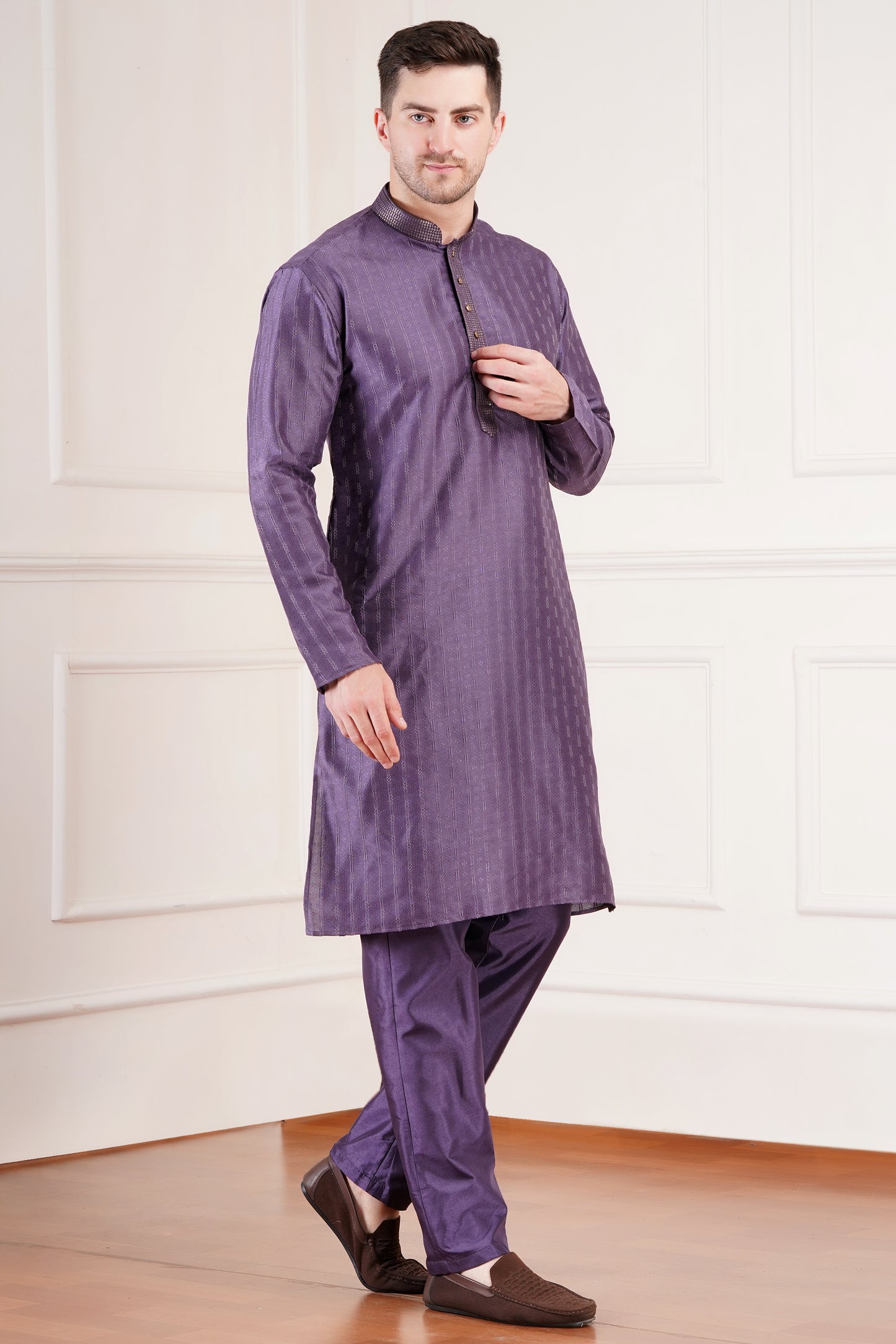 Premium Men Kurta with fine self-design - Elegant for all Occasions