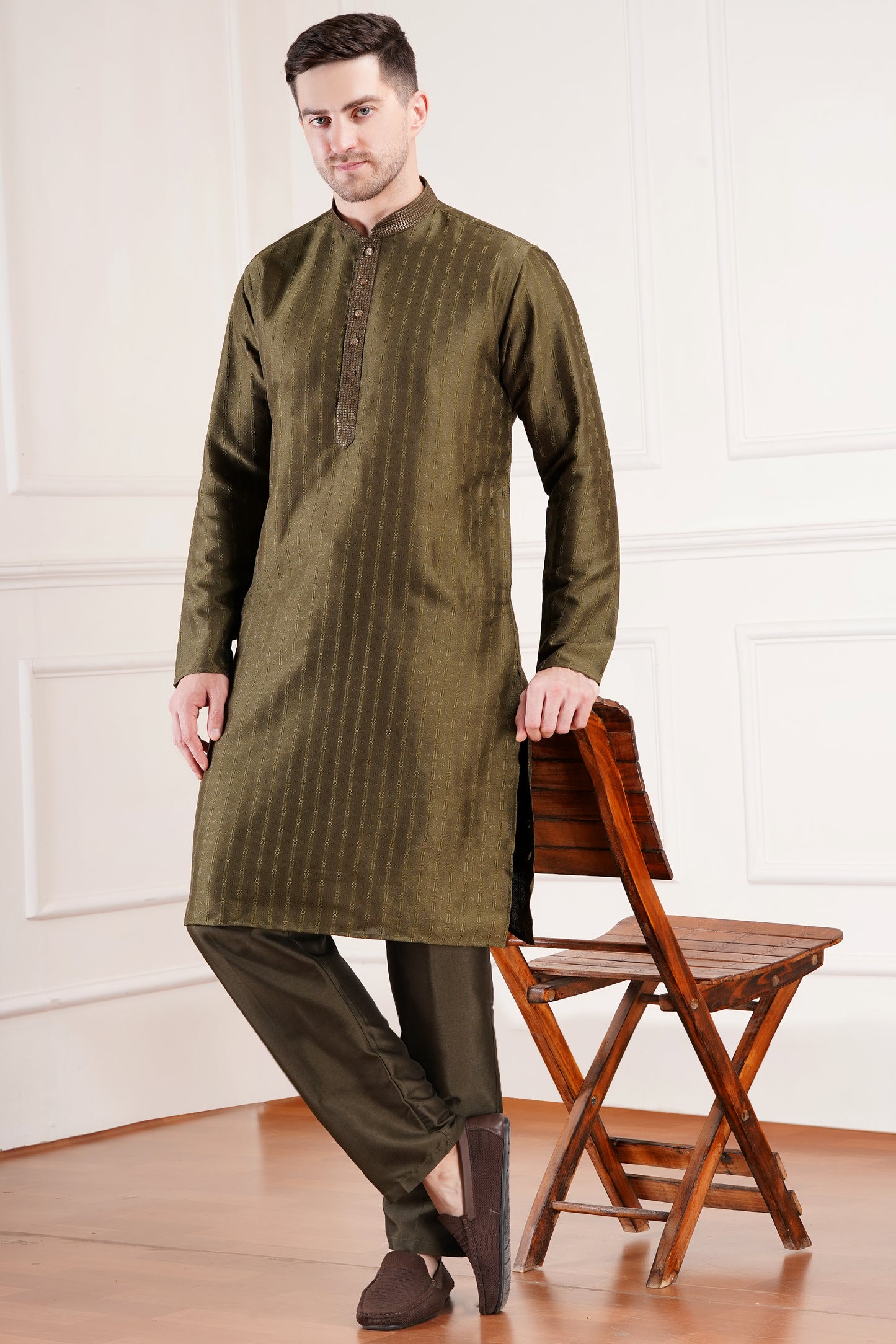 Premium Men Kurta with fine self-design - Elegant for all Occasions