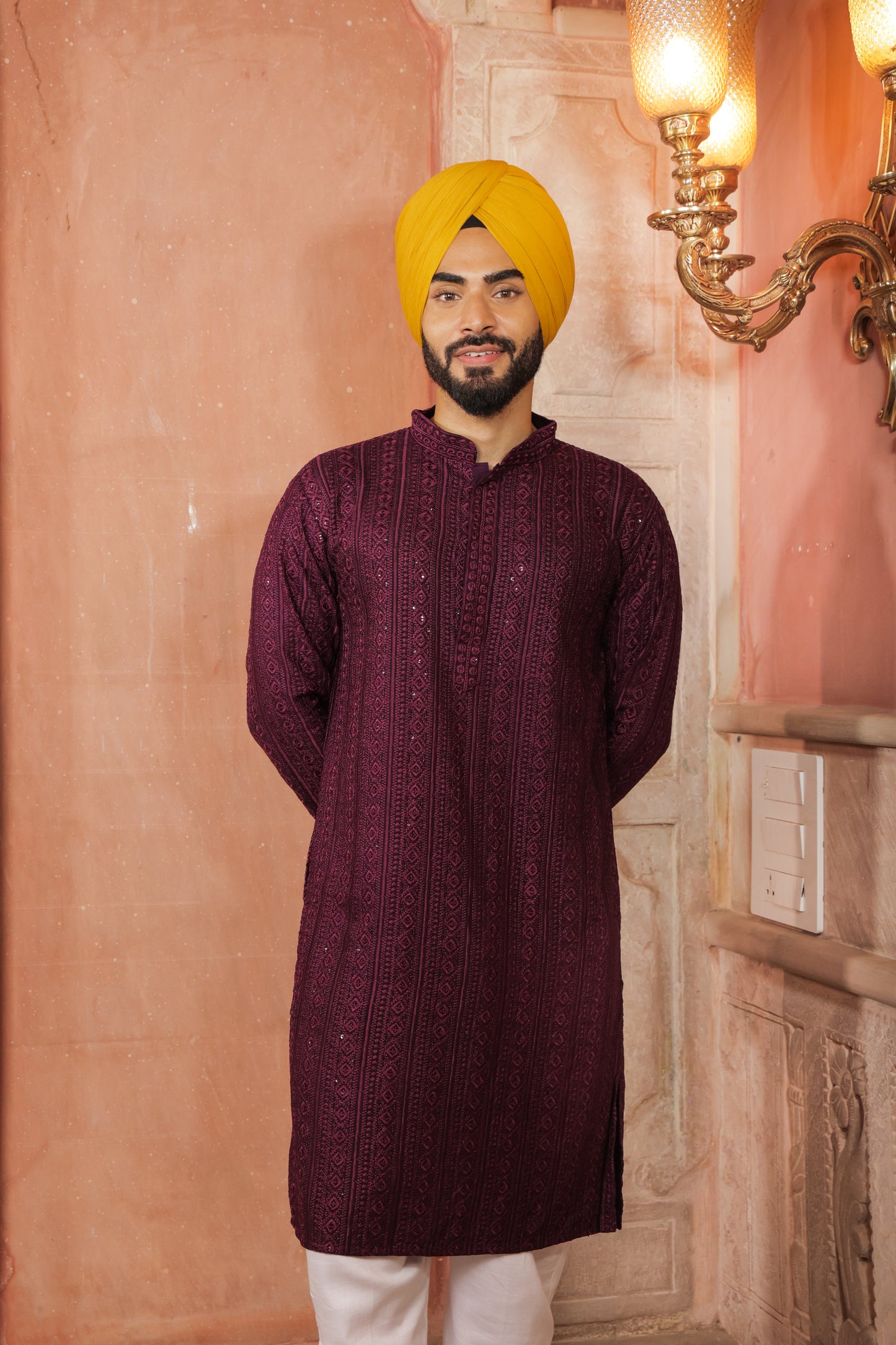 Men Unique color Kurtas with intricate thread work and sequin design | Traditional Ethnic Festive Wear