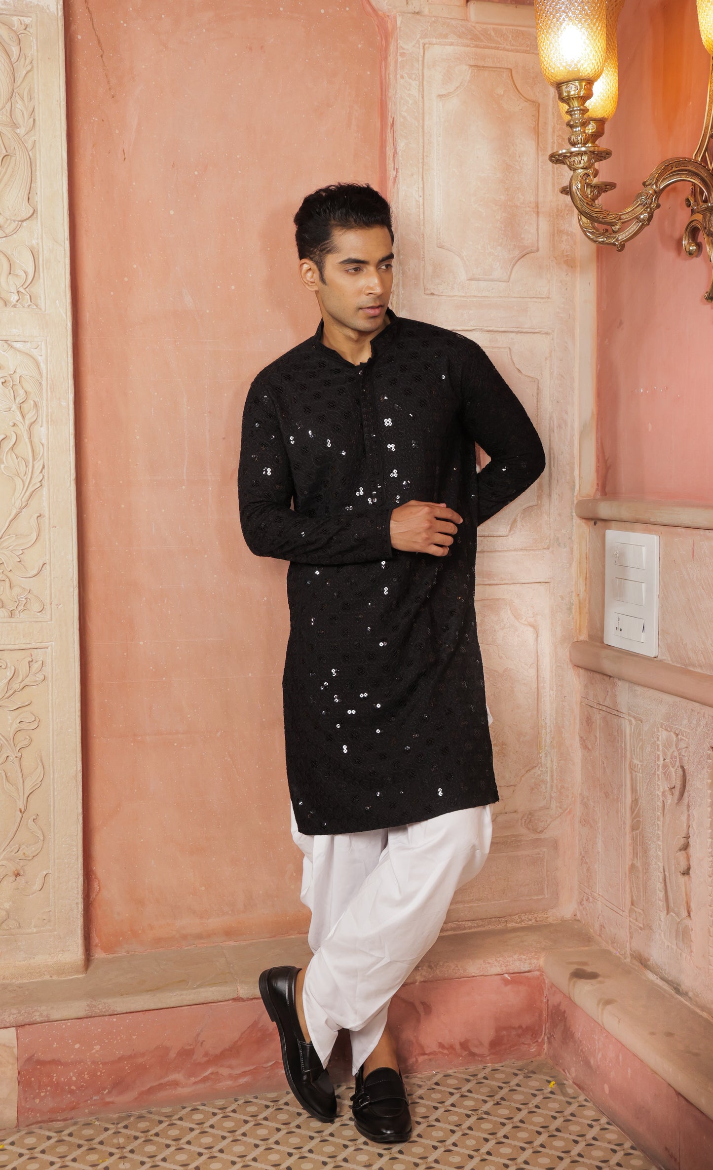 Men Unique color Kurtas with intricate thread work and sequin design | Traditional Ethnic Festive Wear