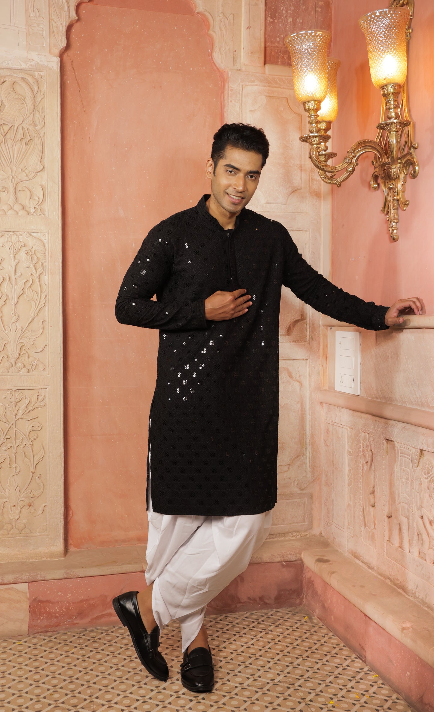 Men Unique color Kurtas with intricate thread work and sequin design | Traditional Ethnic Festive Wear