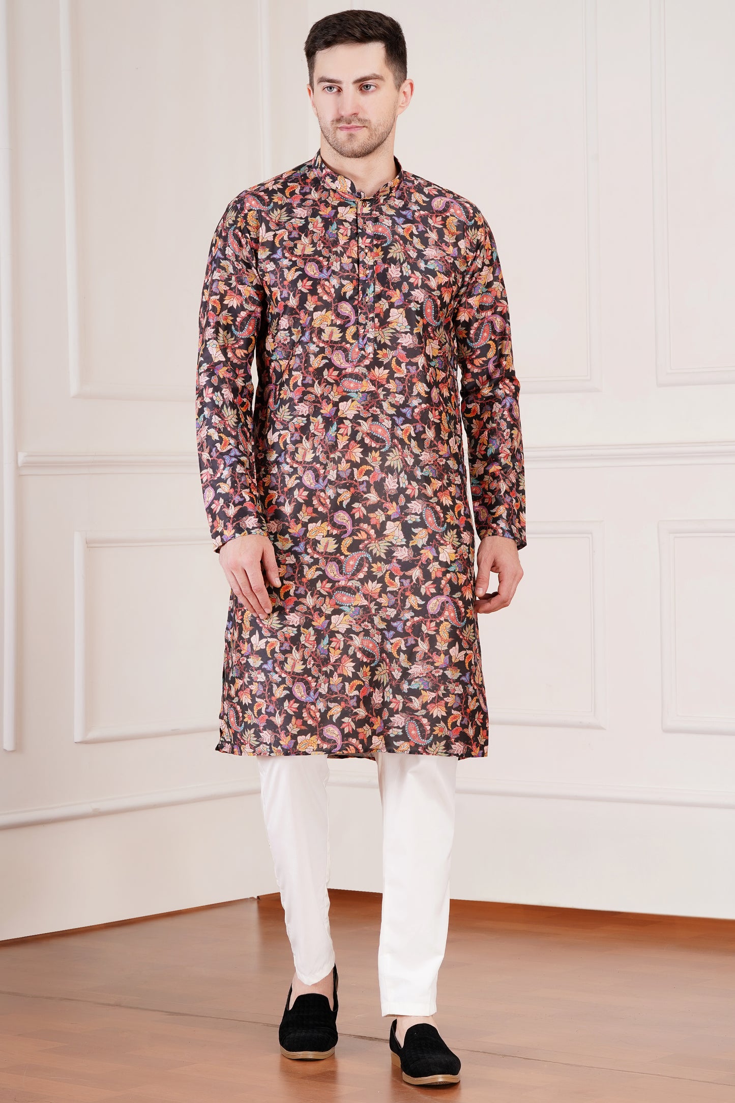 Premium Kurta for Men - Elegant Floral Print for all Occasions