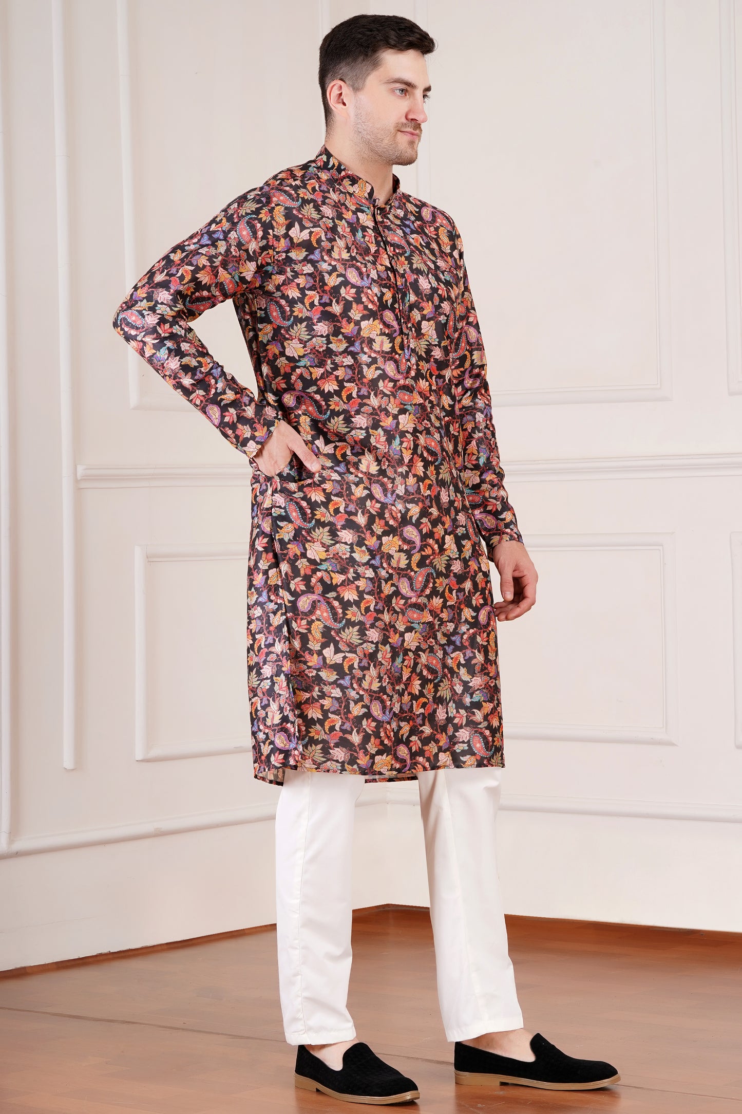Premium Kurta for Men - Elegant Floral Print for all Occasions