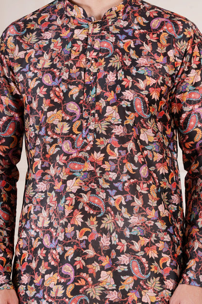 Premium Kurta for Men - Elegant Floral Print for all Occasions
