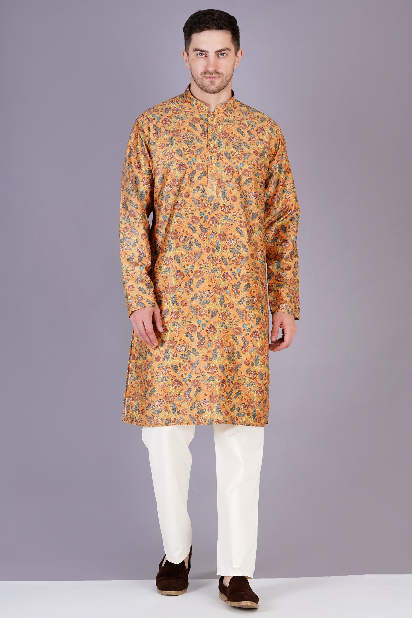 Premium Kurta for Men - Elegant Floral Print for all Occasions