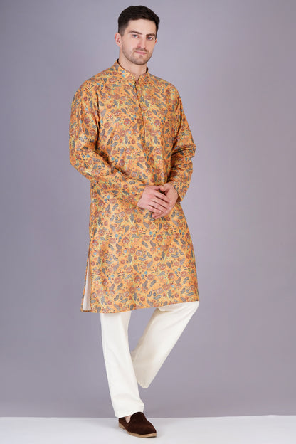 Premium Kurta for Men - Elegant Floral Print for all Occasions
