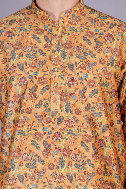 Premium Kurta for Men - Elegant Floral Print for all Occasions