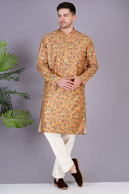 Premium Kurta for Men - Elegant Floral Print for all Occasions